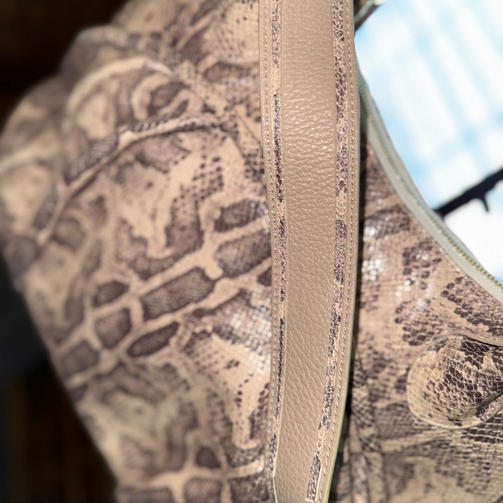 Furla Embossed Python Leather Hobo - With Strap - image 3